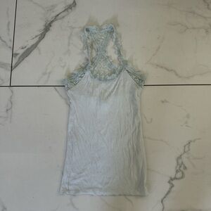 Abercrombie & Fitch Light Blue Lace Tank Top